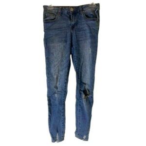 Ashley Mason Jeans Size 1 Skinny Classic Wash Torn Distressed Denim